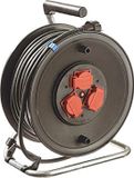 as - Schwabe Kabelhaspel, 25 m rubberen kabel, 3 stopcontacten, IP44, zwart