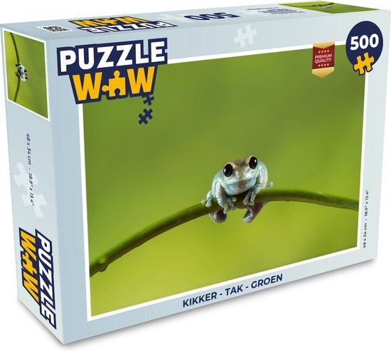 MuchoWow Puzzel Kikker - Tak - Groen - Legpuzzel - Puzzel 500 stukjes