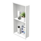 Bernkot Roestvrij Staal Douche Niche 24" X 12" Wit Geen Tegel Nodig Muur Niche Dubbele Planken Inbouw Douche Plank voor Badkamer Opslag