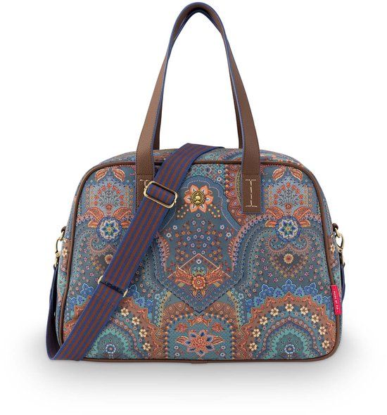 Pip Studio - Tovy Reistas Dames - Weekendtas - Jabali - Blauw - 40x15x30cm