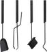 Markenlos Bol piece modern fireplace set stainless steel stove accessories with stand – Openhaardbestek