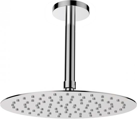 Douchebakkenopmaat.nl Hoofddouche Ø25cm gepolijst RVS inclusief plafondaansluiting