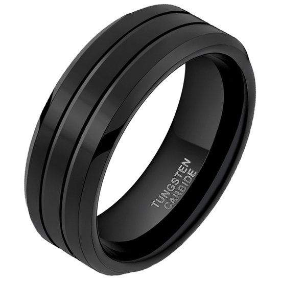 Mendes Wolfraam heren ring Classic Groove 8mm-18mm