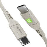 XtremeMac Eco Line USB-C naar USB-C Kabel 1m Kunststof Crème