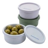 FACKELMANN Snacking-boxen 3-delige set, rond, goed voor sauzen, dressings en specerijen, lekvrij en vaatwasmachinebestendig