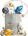 Golden decoratie ruimte taarttopper - Astronaut raket sterren