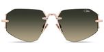 Cazal Lunettes de soleil unisexe doré géométrique gris 57mm