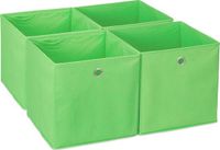 Merkloos Relaxdays Opbergmand - Set van 4 - Opvouwbaar - 30x30x30 cm - Groen