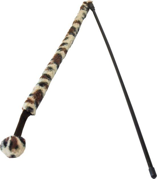 Gebr. de Boon Kattenspeelgoed hengel softy met bal en bel wild print