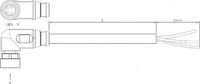 TE Connectivity 1-2273011-1 Sensor/actuator connector, geassembleerd M8 Aantal polen: 4 Bus, haaks 1.50 m