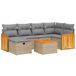 vidaXL 6-delige Loungeset met kussens, polyrattan, gemengd beige