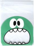 Knaak Uitdeelzakjes - Traktatie Zakjes - 50 Stuks - 10 x 10 cm - Groen Monster - Met Plakstrip - Cellofaan - Snoepzakjes Kinderfeestje - Transparant
