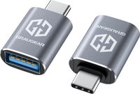 GRAUGEAR USB naar USB-C Adapter, 2 Stuks, Dubbelzijdige 10Gbps Snelle Data Overdracht, USB 3.2 Gen2, Aluminium Behuizing, Typ-A bus naar Typ-C stekker
