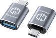 GRAUGEAR USB naar USB-C Adapter, 2 Stuks, Dubbelzijdige 10Gbps Snelle Data Overdracht, USB 3.2 Gen2, Aluminium Behuizing, Typ-A bus naar Typ-C stekker
