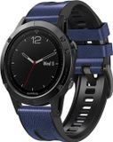 By Qubix - Geschikt voor Garmin bandje - 26mm Quickfit - leer + siliconen bandje - Blauw - Geschikt voor Garmin Fenix 7X / 6X / 5X