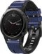 By Qubix - Geschikt voor Garmin bandje - 26mm Quickfit - leer + siliconen bandje - Blauw - Geschikt voor Garmin Fenix 7X / 6X / 5X