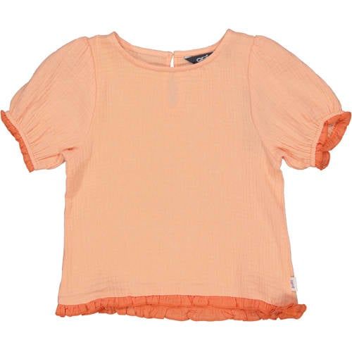 QPI T-shirt oranje met textuur