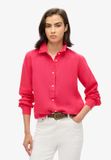 Superdry - Casual Boyfriend-overhemd van linnen - Dames - Shirts - Electric Pink