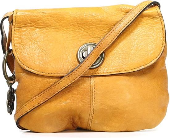 Pieces Totally Royal Leather Crossbody Bag - Cognac