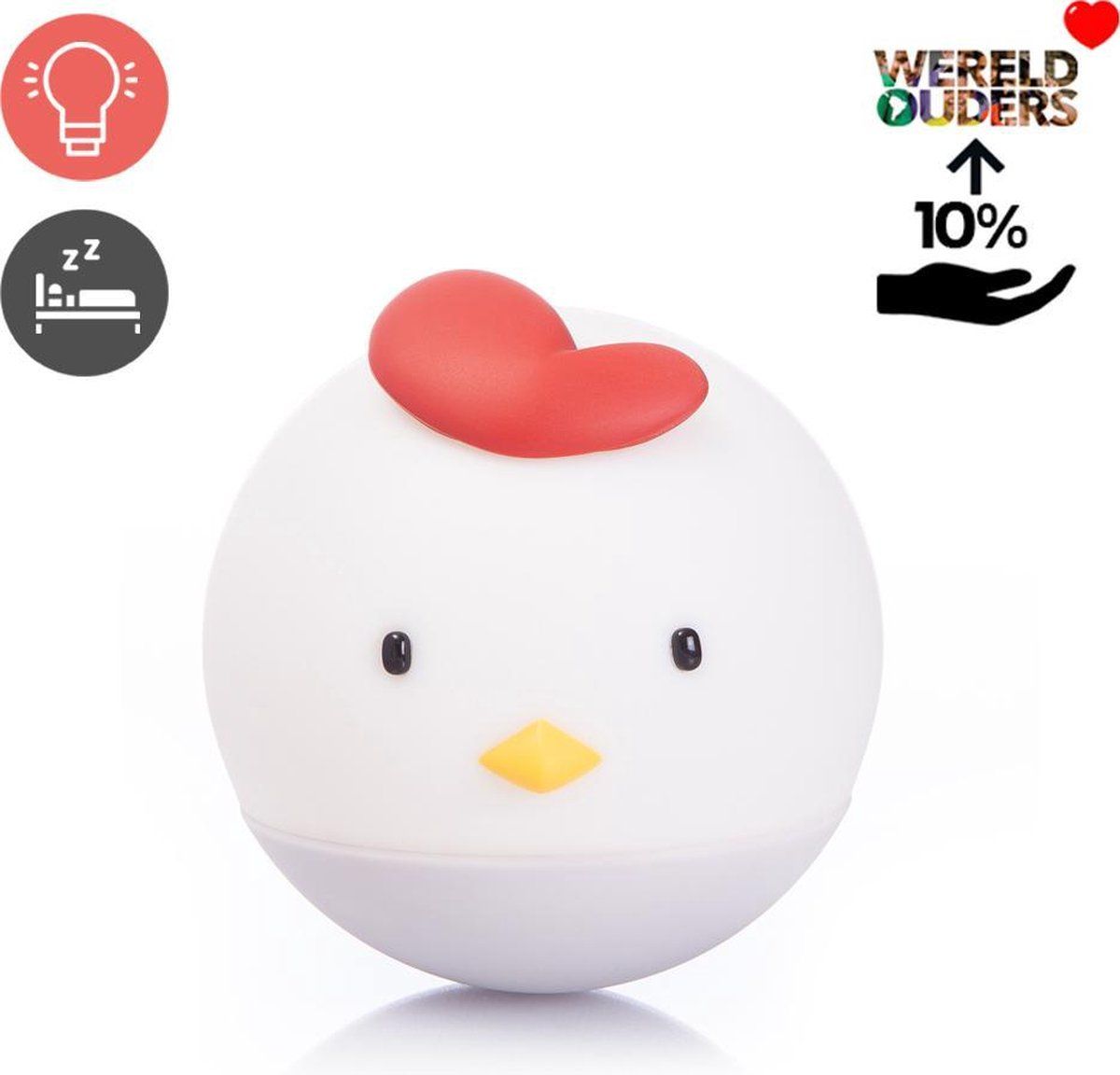 DOODIES - Chickie Chicken - Nachtlampje Kinderen - Nachtlampje Baby - Tafellamp Slaapkamer - Lamp Kinderkamer