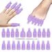 OOTDAY Nagellakverwijder-clipset, dubbele metalen huidsnijder, vingernagellak, inweekclips, nagelclips, 20 stuks, lila