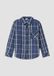 s.Oliver Hemd met lange mouwen, geruit, katoen/viscose, diepblauw, maat 92/98