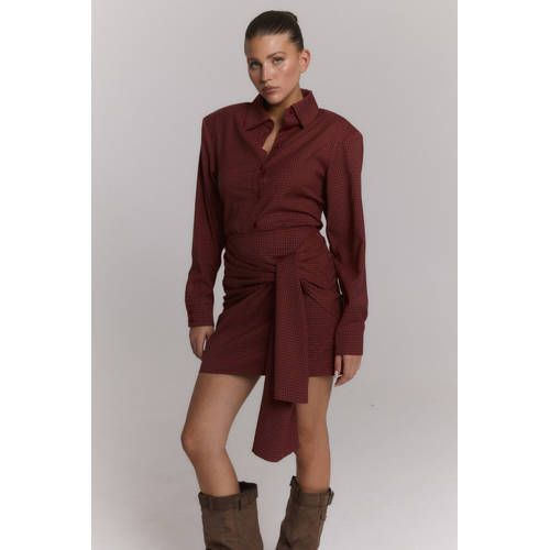 Refined Department korte geruite rok - donkerrood