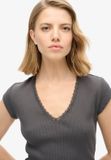 Superdry Athletic Essentials top met V-hals en kanten rand - Dames - Tops