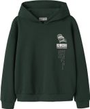 NAME IT Meisjes Sweaters Lange mouw Katoen/Polyester Printopdruk 116 Donkergroen