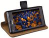 mumbi Echt lederen bookstyle case compatibel met Sony Xperia L hoes lederen tas case wallet, zwart