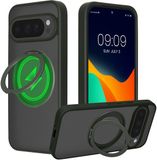 kalibri Beschermhoes met ringhouder compatibel met Google Pixel 10 Pro XL - Kickstand 360° harde hoes compatibel met MagSafe - mosgroen/mat transparant