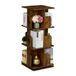 Relaxdays Draaiende Boekenkast - 3 Etages - Bruin - Industrieel