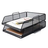 Exerz Papieren sorteer/lade/bureauorganiser/bestandshouder 2 STKS Pack - Wire Mesh - Multifunctioneel voor kantoor, school, studie