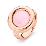 Orphelia damesring 925 zilver deels verguld zirkonia bruin rond geslepen mt. 50 (15,9)-ZR-7197/BR/50