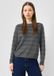 QS s.Oliver Women's Sweater with Structured Stripes - Dark Grey - L