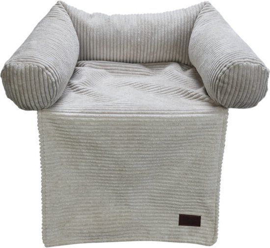 Designed by Lotte Bankkussen Ribbed Hondenkussen - Licht Grijs - 50x50x30 cm