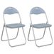 vidaXL - Inklapbare stoel - 2 stuks - Kunstleer - Grijs - 48 x 43,5 x 81 cm