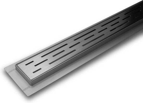 Dynamic Way douchegoot 90x7cm RVS met flens en open rooster