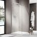 FortiFura Galeria Inloopdouche - 100x200cm - Afgeronde Glaswand - Links - Ribbel Glas - Wandarm - Mat Wit