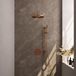 Brauer Copper Carving Thermostatische Regendoucheset Inbouw - Hoofddouche 30 cm - Gebogen Wandarm - 3 Weg - Handdouche Rond - Doucheslang