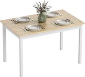 HOMCOM Eettafel 120x75 cm Naturel Hout Landelijke Stijl