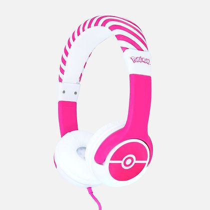 OTL Technologies Pokémon Pokéball Pink Kids Headphone - Wired - 3.5mm Connector - 85dB