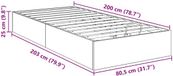 vidaXL Ottoman Bedframe Gerookt eiken 80,5 x 200 cm