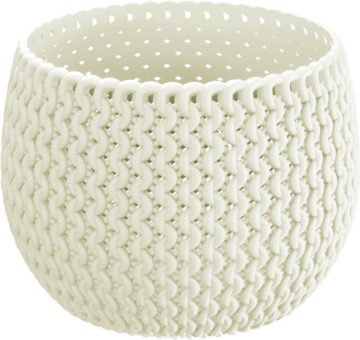 Prosperplast Plantenpot/bloempot kunststof dia 14.5 cm creme wit