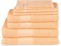 Good Morning uni handdoek effen kleur - Handdoekenset 8 - Perzik - Badstof