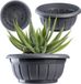 Merkloos Ronde Flower Bowl Plastic Planter - Pot résistant aux intempéries pour l'extérieur - 20 cm anthracite
