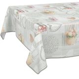 ANRO Afwasbaar tafelzeil, onderhoudsvriendelijk, lotuseffect, voor buiten, tuintafelkleed, landelijke bloemen, 180 x 140 cm, rechthoekig