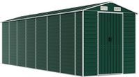 vidaXL Tuinschuur - 191x640x198 cm - Groen Staal