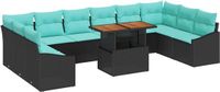 vidaXL Tuinbank - Zwart - Polyrattan