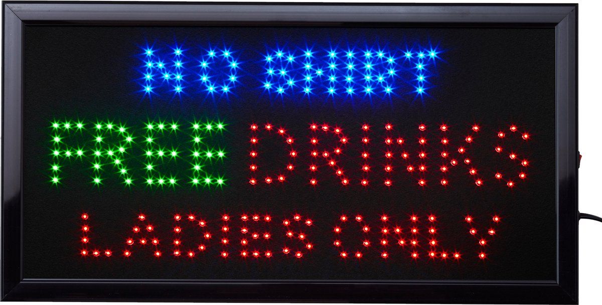 Cave & Garden LED Bord - No Shirt - 50 x 25cm - Bar Decoratie